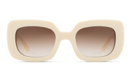 Shop Emmanuelle Khanh Pamela square Sunglasses in Beige online.