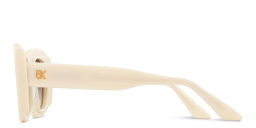 Shop Emmanuelle Khanh Pamela Rectangle Sunglasses in Beige online.