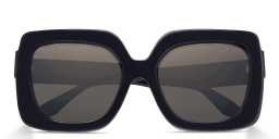 نظارات شمسية مربّعة كبيرة بشعار EK من إيمانويل خان بلون أسود - صورة المنتج 1