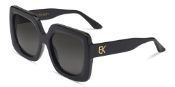 Shop Emmanuelle Khanh EK Logo Oversized Square Sunglasses in Black online.