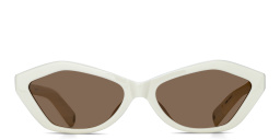 JACQUEMUS Bambino Irregular Sunglasses in White – Product Photo 1
