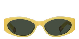 JACQUEMUS Ovalo Oval Sunglasses in Yellow – Product Photo 1