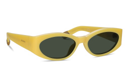 JACQUEMUS Ovalo Oval Sunglasses in Yellow – Product Photo 2