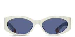 JACQUEMUS Ovalo Oval Sunglasses in White – Product Photo 1