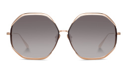 LINDA FARROW Camila Oversized Irregular Sunglasses in Rose Gold – Product Photo 1