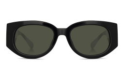 Shop LINDA FARROW Debbie Round Sunglasses in Black online.