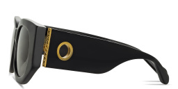 Shop LINDA FARROW Debbie Round Sunglasses in Black online.