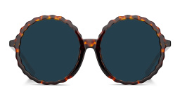 Shop LINDA FARROW Nova Oversized Round Sunglasses in Tortoise online.