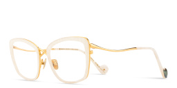 Shop ANNA KARIN KARLSSON La Croix Wide Cat-Eye Eyeglasses in White online.