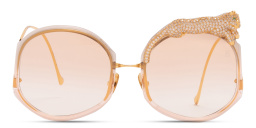 Shop ANNA KARIN KARLSSON Rose Et Le Rêve Limited Edition Oversized Round Sunglasses in Transparent Tobacco Brown online.