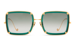Shop ANNA KARIN KARLSSON White Moon Limited 5th Edition Oversized Square Sunglasses in Gold Green online.