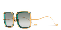 Shop ANNA KARIN KARLSSON White Moon Limited 5th Edition Oversized Square Sunglasses in Gold Green online.