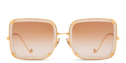 Shop ANNA KARIN KARLSSON White Moon Limited 5th Edition Oversized Square Sunglasses in Gold & White online.