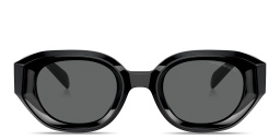Shop Emporio Armani Irregular Sunglasses in Black online.