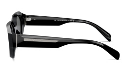 Shop Emporio Armani Irregular Sunglasses in Black online.