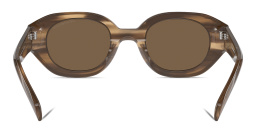 Shop Emporio Armani Irregular Sunglasses in Brown online.