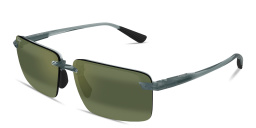 Maui Jim Laulima Unisex Rimless Rectangle Sunglasses in Clear – Product Photo 2