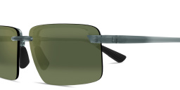 Maui Jim Laulima Unisex Rimless Rectangle Sunglasses in Clear – Product Photo 3