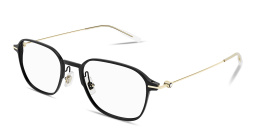 Shop MONTBLANC Snowcap Square Eyeglasses in Black online.