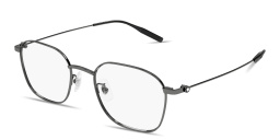 Shop MONTBLANC Meisterstück Rectangle Eyeglasses in Silver online.