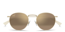Shop Maui Jim Pūkaua Round Sunglasses in Gold online.