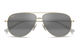 Shop Maui Jim Hau‘oli Pilot Sunglasses in Gold online.