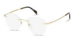 Shop DAVID BECKHAM Talisman Rimless Round Eyeglasses in Gold online.