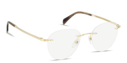 Shop DAVID BECKHAM Talisman Rimless Round Eyeglasses in Gold online.
