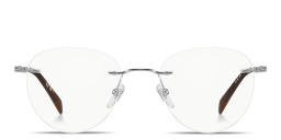 Shop DAVID BECKHAM Talisman Rimless Round Eyeglasses in Ruthenium online.