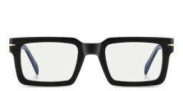 Shop DAVID BECKHAM Talisman Rectangle Eyeglasses in Black online.