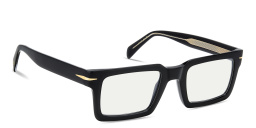 Shop DAVID BECKHAM Talisman Rectangle Eyeglasses in Black online.