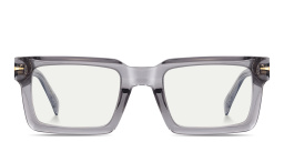 Shop DAVID BECKHAM Talisman Rectangle Eyeglasses in Grey online.