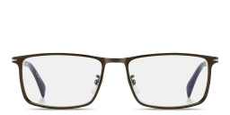 Shop DAVID BECKHAM Talisman Wide Rectangle Eyeglasses in Brown online.