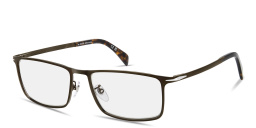 Shop DAVID BECKHAM Talisman Wide Rectangle Eyeglasses in Brown online.