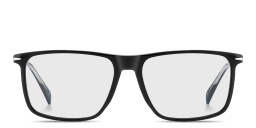 Shop DAVID BECKHAM Talisman Wide Rectangle Eyeglasses in Black online.