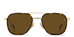 تسوق نظارات شمسية مربّعة بشعار العلامة ديفيد بيكهام بلون ذهبي هافان أونلاين.