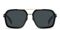 Shop DAVID BECKHAM Talisman Rectangle Sunglasses in Black online.
