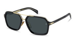 Shop DAVID BECKHAM Talisman Rectangle Sunglasses in Black online.
