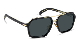 Shop DAVID BECKHAM Talisman Rectangle Sunglasses in Black online.