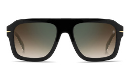 DAVID BECKHAM Flat Top Square Sunglasses in Black – Product Photo 1