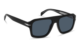 Shop DAVID BECKHAM Flat Top Square Sunglasses in Black online.