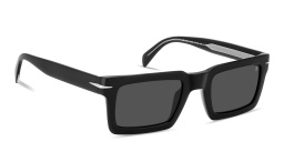 Shop DAVID BECKHAM Talisman Rectangle Sunglasses in Black online.