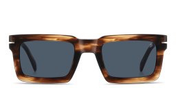 DAVID BECKHAM Talisman Rectangle Sunglasses in Brown Horn – Product Photo 1