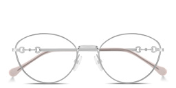Shop GUCCI Horsebit Cat-Eye Eyeglasses in Silver online.