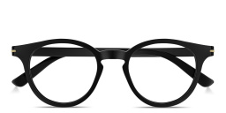 GUCCI Logo Signature Round Eyeglasses in Black – Product Photo 1
