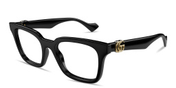 Shop GUCCI GG Square Eyeglasses in Black online.