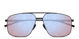 Shop GUCCI Web Pilot Sunglasses in Black online.