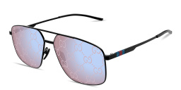 Shop GUCCI Web Pilot Sunglasses in Black online.