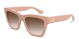 Shop GUCCI GG Logo Cat-Eye Sunglasses in Pink online.