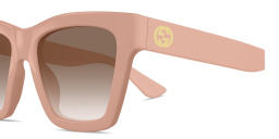 Shop GUCCI GG Logo Cat-Eye Sunglasses in Pink online.